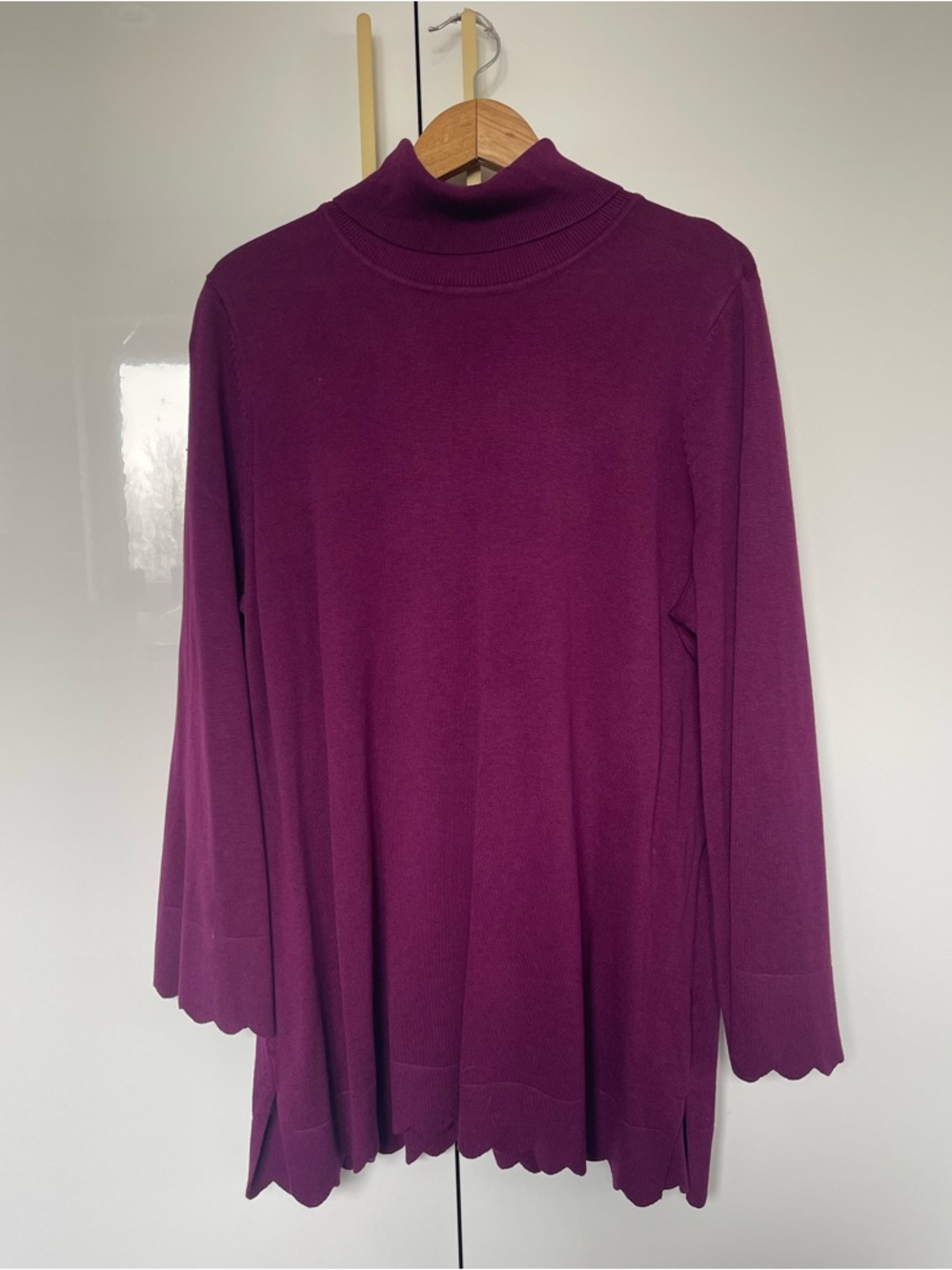 Isaac Mizrahi purple Ribbed Turtleneck Sweater 1X